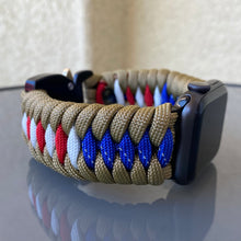 Cargar imagen en el visor de la galería, Paracord Watch Band compatible with Apple Watch  Series 1, 2, 3, 4, 5, 6, 7, 8, 9, Ultra, Ultra 2 &amp; SE (watch not included)
