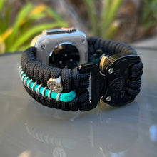 Cargar imagen en el visor de la galería, Paracord Watch Band compatible with Apple Watch  Series 1, 2, 3, 4, 5, 6, 7, 8, 9, Ultra, Ultra 2 &amp; SE (watch not included)
