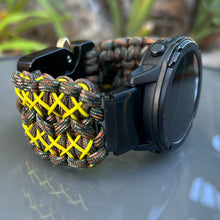 Load image into Gallery viewer, Paracord watch band compatible with Garmin 20mm/22mm/26mm (watch not included).
