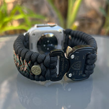 Cargar imagen en el visor de la galería, Paracord Watch Band compatible with Apple Watch  Series 1, 2, 3, 4, 5, 6, 7, 8, 9, Ultra, Ultra 2 &amp; SE (watch not included)
