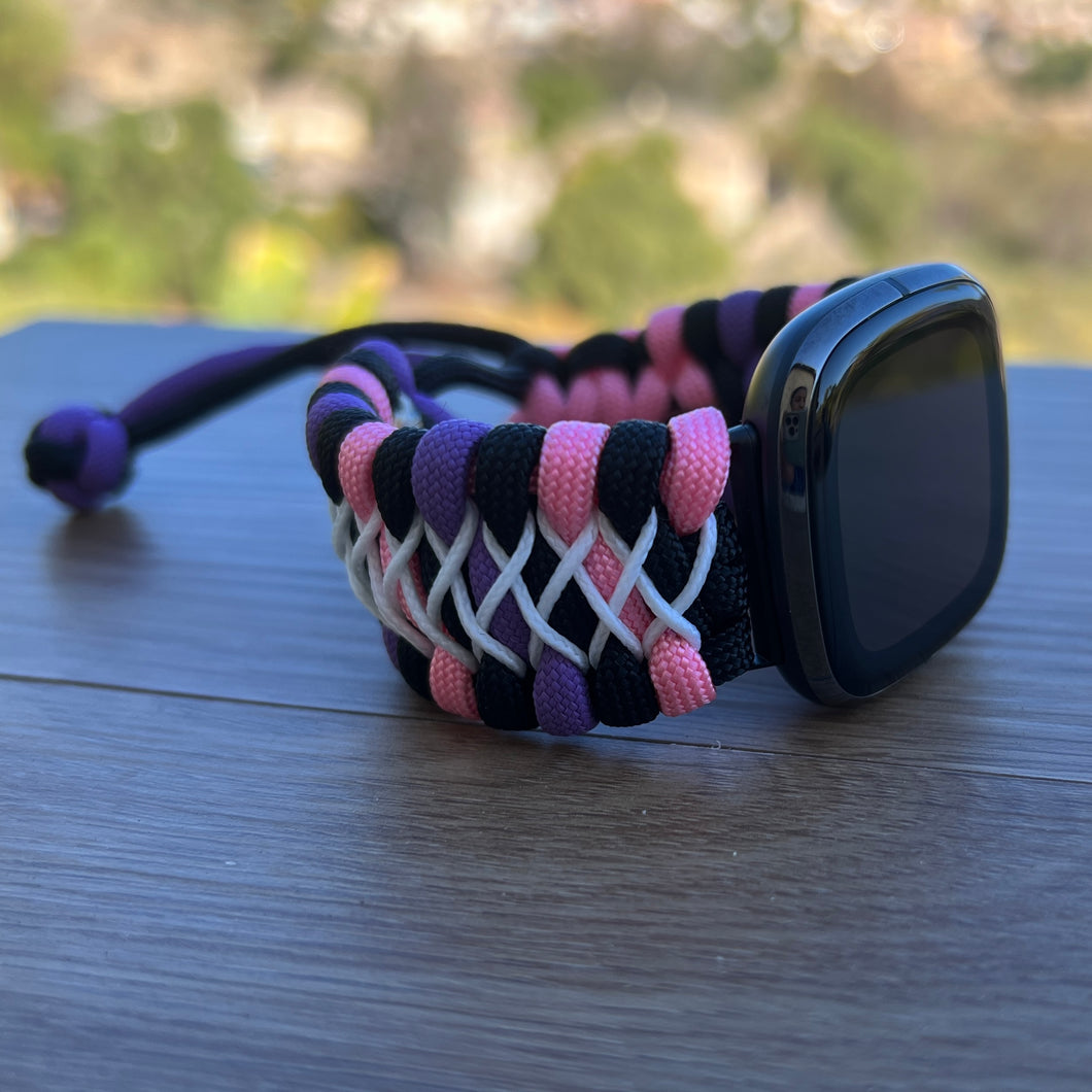 Paracord Watch Band compatible with Fitbit Versa 1, Versa Lite, Versa 2, Versa 3, Versa 4, Sense, Sense 2 (watch not included).