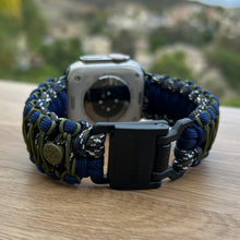 Cargar imagen en el visor de la galería, Paracord Watch Band compatible with Apple Watch  Series 1, 2, 3, 4, 5, 6, 7, 8, 9, Ultra, Ultra 2 &amp; SE (watch not included)
