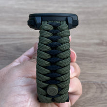 Load image into Gallery viewer, Paracord Watchband compatible with Garmin Approach, D2, Descent, Enduro, Epix (Gen 2), Fenix, Forerunner 935/955, Instinct, MARQ, Tactix, Quatix (watch not included).
