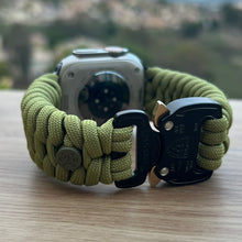 Cargar imagen en el visor de la galería, Paracord Watch Band compatible with Apple Watch  Series 1, 2, 3, 4, 5, 6, 7, 8, 9, Ultra, Ultra 2 &amp; SE (watch not included)
