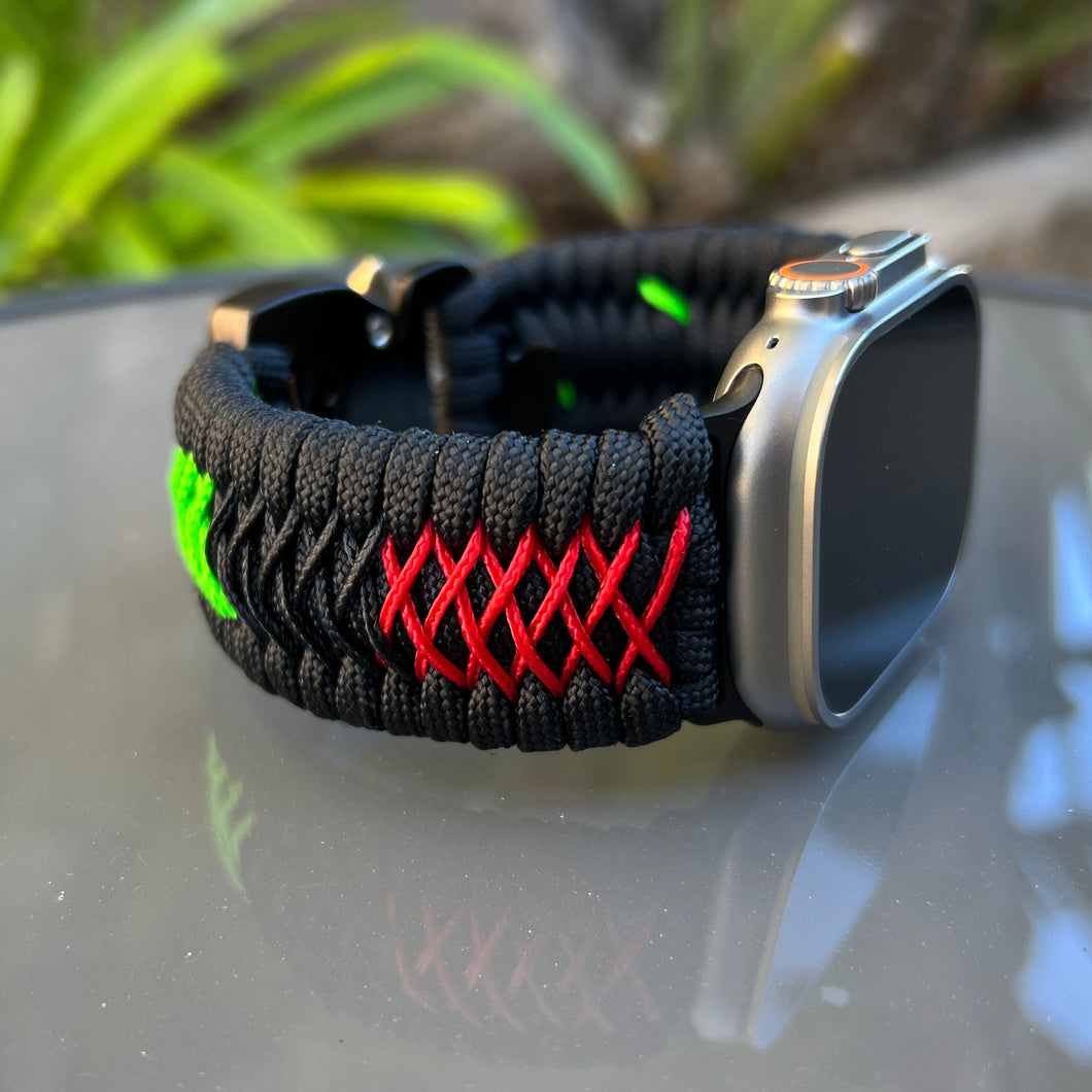 Paracord Watch Band compatible with Apple Watch  Series 1, 2, 3, 4, 5, 6, 7, 8, 9, Ultra, Ultra 2 & SE (watch not included)