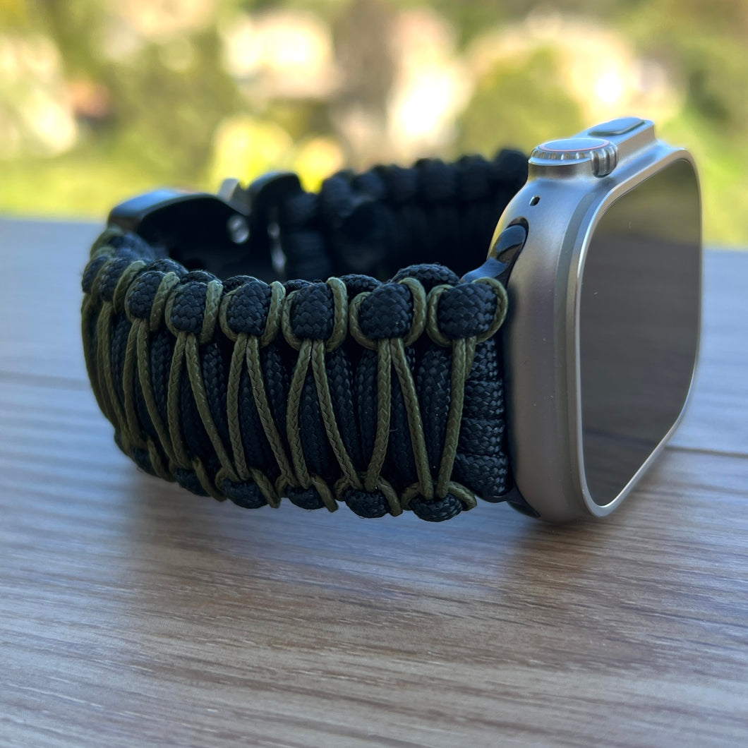 Paracord Watch Band compatible with Apple Watch  Series 1, 2, 3, 4, 5, 6, 7, 8, 9, Ultra, Ultra 2 & SE (watch not included)