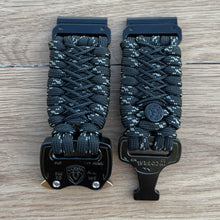 Load image into Gallery viewer, Paracord Watchband compatible with Garmin Approach, D2, Descent, Enduro, Epix (Gen 2), Fenix, Forerunner 230/235/630/735XT/935/955, Instinct, MARQ, Tactix, Quatix (watch not included).
