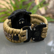 Cargar imagen en el visor de la galería, Paracord Watchband compatible with Garmin Approach, D2, Descent, Enduro, Epix (Gen 2), Fenix, Forerunner 230/235/630/735XT/935/955, Instinct, MARQ, Tactix, Quatix (watch not included).
