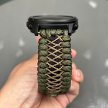 Cargar imagen en el visor de la galería, Paracord Watchband compatible with Garmin Approach, D2, Descent, Enduro, Epix (Gen 2), Fenix, Forerunner 230/235/630/735XT/935/955, Instinct, MARQ, Tactix, Quatix (watch not included).
