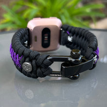 Cargar imagen en el visor de la galería, Paracord Watch Band compatible with Fitbit Versa 1, Versa Lite, Versa 2, Versa 3, Versa 4, Sense, Sense 2 (watch not included).
