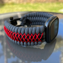 Cargar imagen en el visor de la galería, Paracord Watch Band compatible with Fitbit Versa 1, Versa Lite, Versa 2, Versa 3, Versa 4, Sense, Sense 2 (watch not included).
