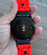 Cargar imagen en el visor de la galería, Paracord Watchband compatible with Garmin Approach, D2, Descent, Enduro, Epix (Gen 2), Fenix, Forerunner 230/235/630/735XT/935/955, Instinct, MARQ, Tactix, Quatix (watch not included).
