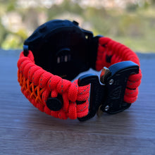 Lade das Bild in den Galerie-Viewer, Paracord Watchband compatible with Garmin Approach, D2, Descent, Enduro, Epix (Gen 2), Fenix, Forerunner 230/235/630/735XT/935/955, Instinct, MARQ, Tactix, Quatix (watch not included).
