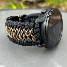 Cargar imagen en el visor de la galería, Paracord Watchband compatible with Garmin Approach, D2, Descent, Enduro, Epix (Gen 2), Fenix, Forerunner 230/235/630/735XT/935/955, Instinct, MARQ, Tactix, Quatix (watch not included).
