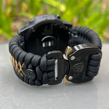 Lade das Bild in den Galerie-Viewer, Paracord Watchband compatible with Garmin Approach, D2, Descent, Enduro, Epix (Gen 2), Fenix, Forerunner 230/235/630/735XT/935/955, Instinct, MARQ, Tactix, Quatix (watch not included).
