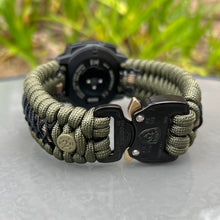 Load image into Gallery viewer, Paracord Watchband compatible with Garmin Approach, D2, Descent, Enduro, Epix (Gen 2), Fenix, Forerunner 230/235/630/735XT/935/955, Instinct, MARQ, Tactix, Quatix (watch not included).
