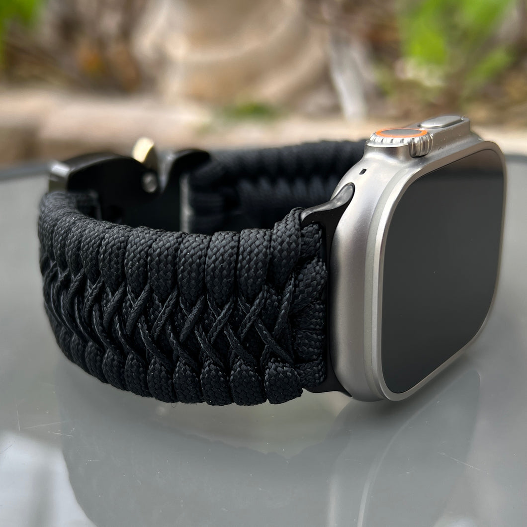 Paracord Watch Band compatible with Apple Watch  Series 1, 2, 3, 4, 5, 6, 7, 8, 9, Ultra, Ultra 2 & SE (watch not included)