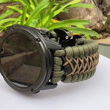 Load and play video in Gallery viewer, Paracord Watchband compatible with Garmin Approach, D2, Descent, Enduro, Epix (Gen 2), Fenix, Forerunner 230/235/630/735XT/935/955, Instinct, MARQ, Tactix, Quatix (watch not included).
