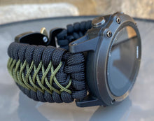 Charger l&#39;image dans la galerie, Paracord Watchband compatible with Garmin Approach, D2, Descent, Enduro, Epix (Gen 2), Fenix, Forerunner 935/955, Instinct, MARQ, Tactix, Quatix (watch not included).
