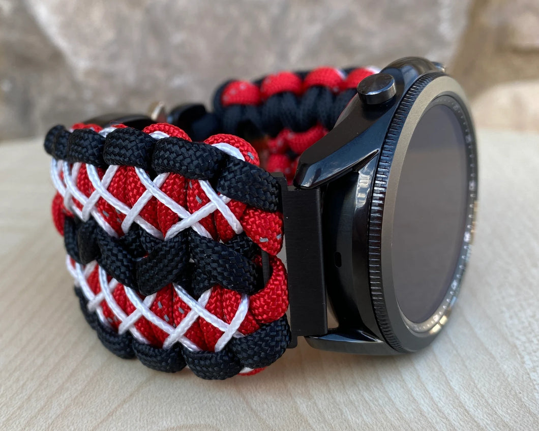 Paracord Watchband compatible with Samsung Galaxy Watch 3, Galaxy Watch 4, Galaxy Watch 5, Galaxy Watch 6 (watch not included)