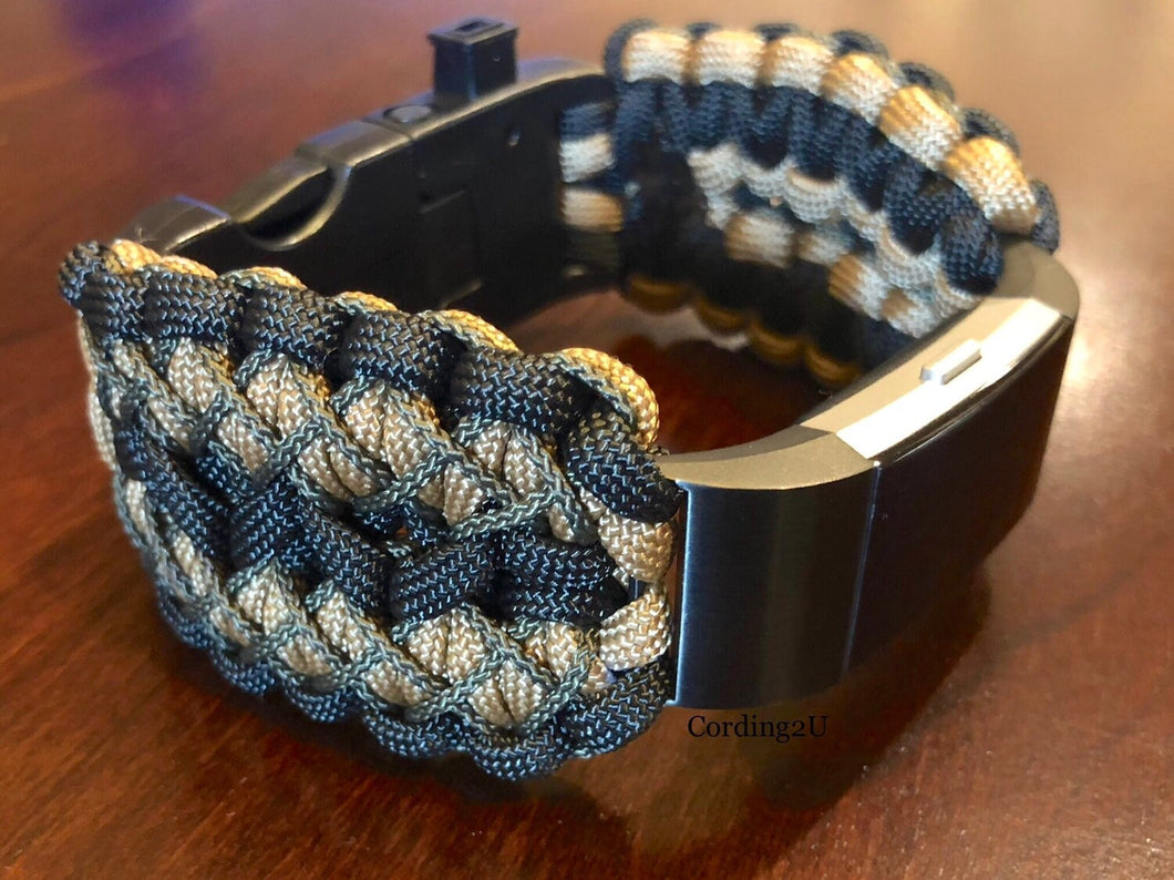 Paracord Watch Band compatible with Fitbit Charge 2, Charge 3, & Charge 4  (Watch not included)