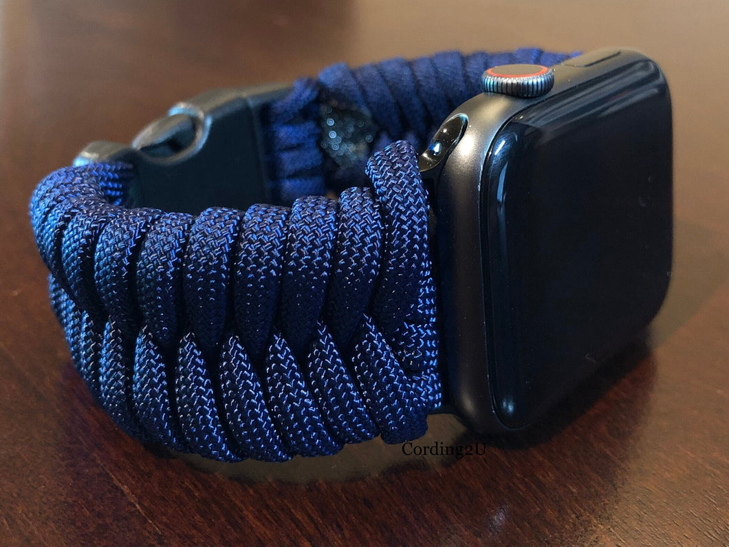 Paracord Watch Band compatible with Apple Watch  Series 1, 2, 3, 4, 5, 6, 7, 8, 9, Ultra, Ultra 2 & SE (watch not included)