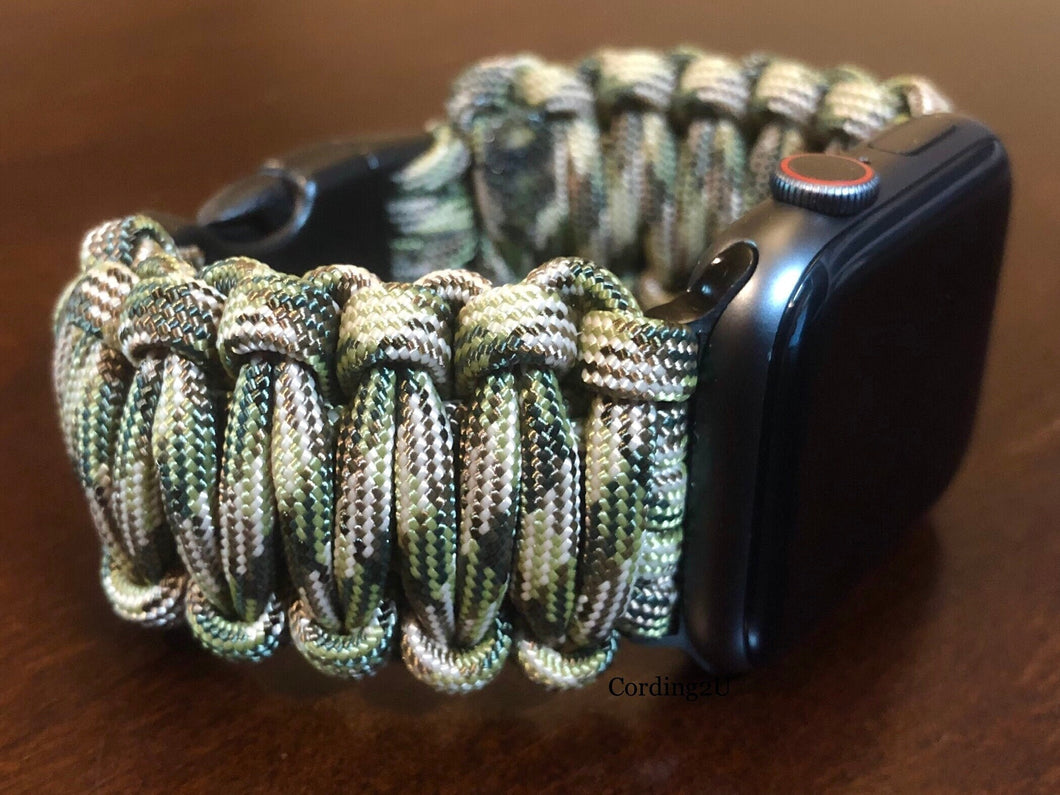 Paracord Watch Band compatible with Apple Watch  Series 1, 2, 3, 4, 5, 6, 7, 8, 9, Ultra, Ultra 2 & SE (watch not included)