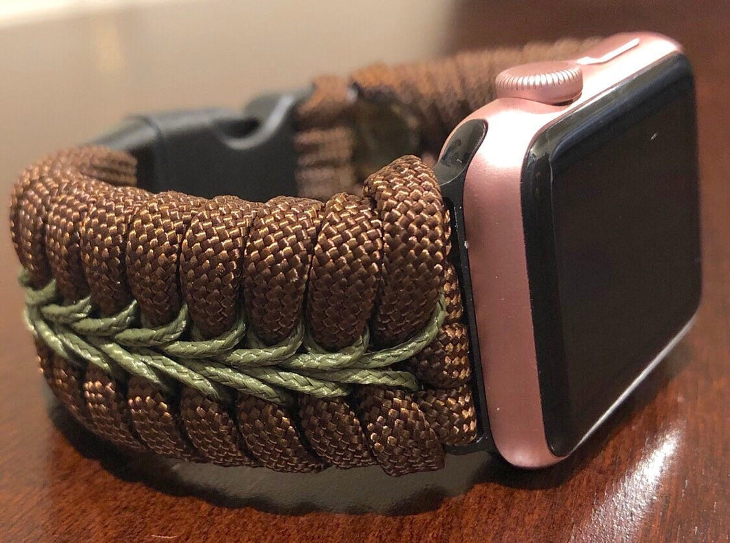 Paracord Watch Band compatible with Apple Watch  Series 1, 2, 3, 4, 5, 6, 7 & SE (watch not included)