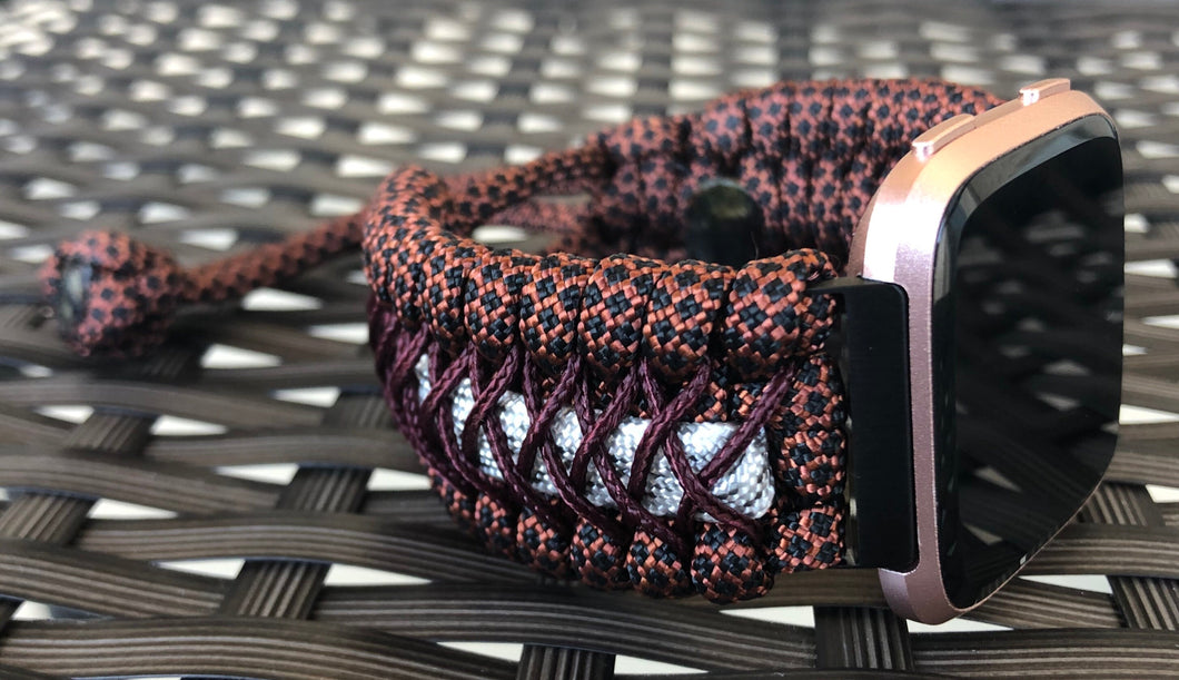 Paracord Watch Band compatible with Fitbit Versa 1, Versa Lite, Versa 2, Versa 3, Versa 4, Sense, Sense 2 (watch not included).