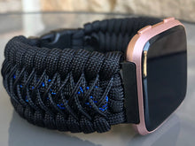 Load image into Gallery viewer, Paracord Watch Band compatible with Fitbit Versa 1, Versa Lite, Versa 2, Versa 3, Versa 4, Sense, Sense 2 (watch not included).
