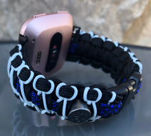 Load image into Gallery viewer, Paracord Watch Band compatible with Fitbit Versa 1, Versa Lite, Versa 2, Versa 3, Versa 4, Sense, Sense 2 (watch not included).
