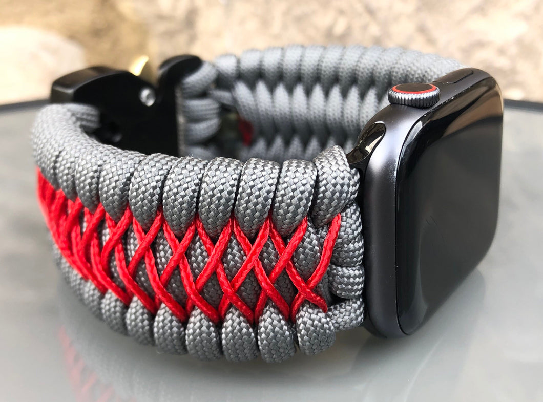 Paracord Watch Band compatible with Apple Watch  Series 1, 2, 3, 4, 5, 6, 7, 8, Ultra & SE (watch not included)