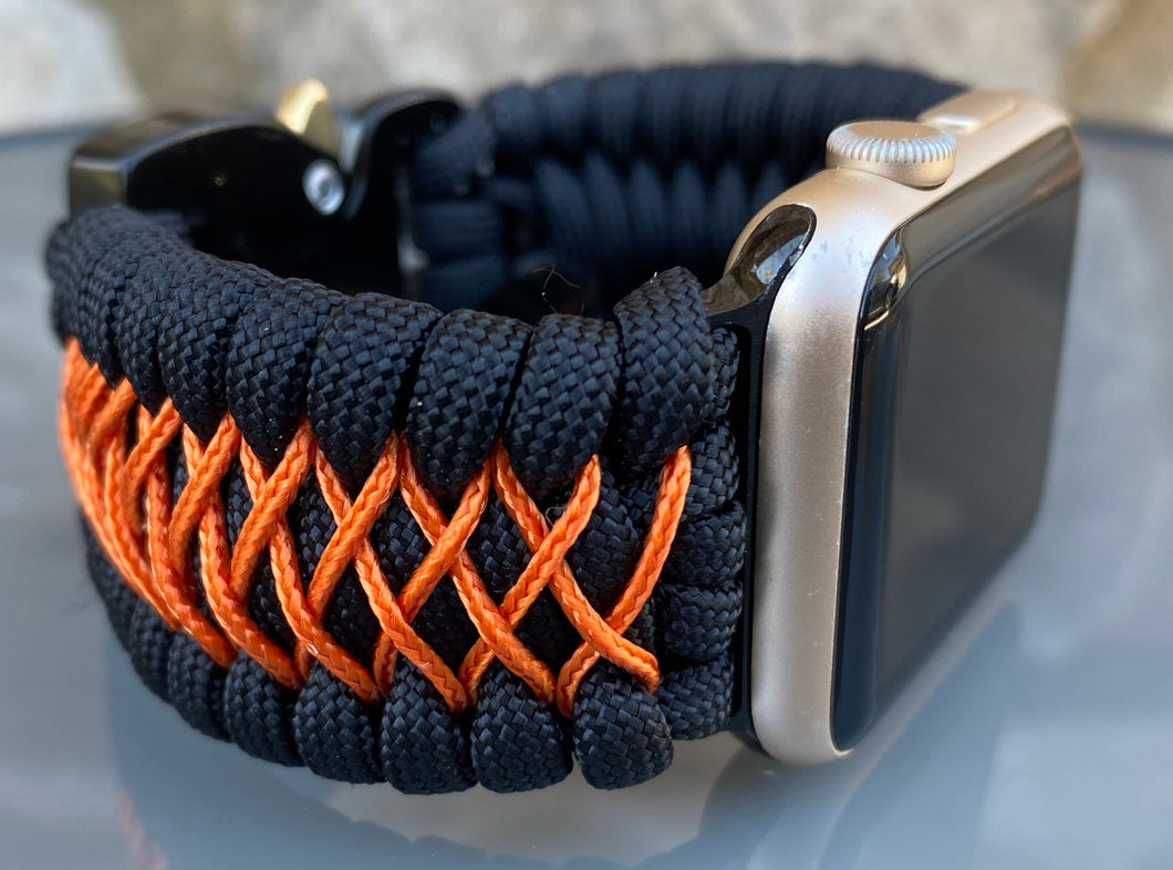 Paracord Watch Band compatible with Apple Watch  Series 1, 2, 3, 4, 5, 6, 7, 8, 9, Ultra, Ultra 2 & SE (watch not included)