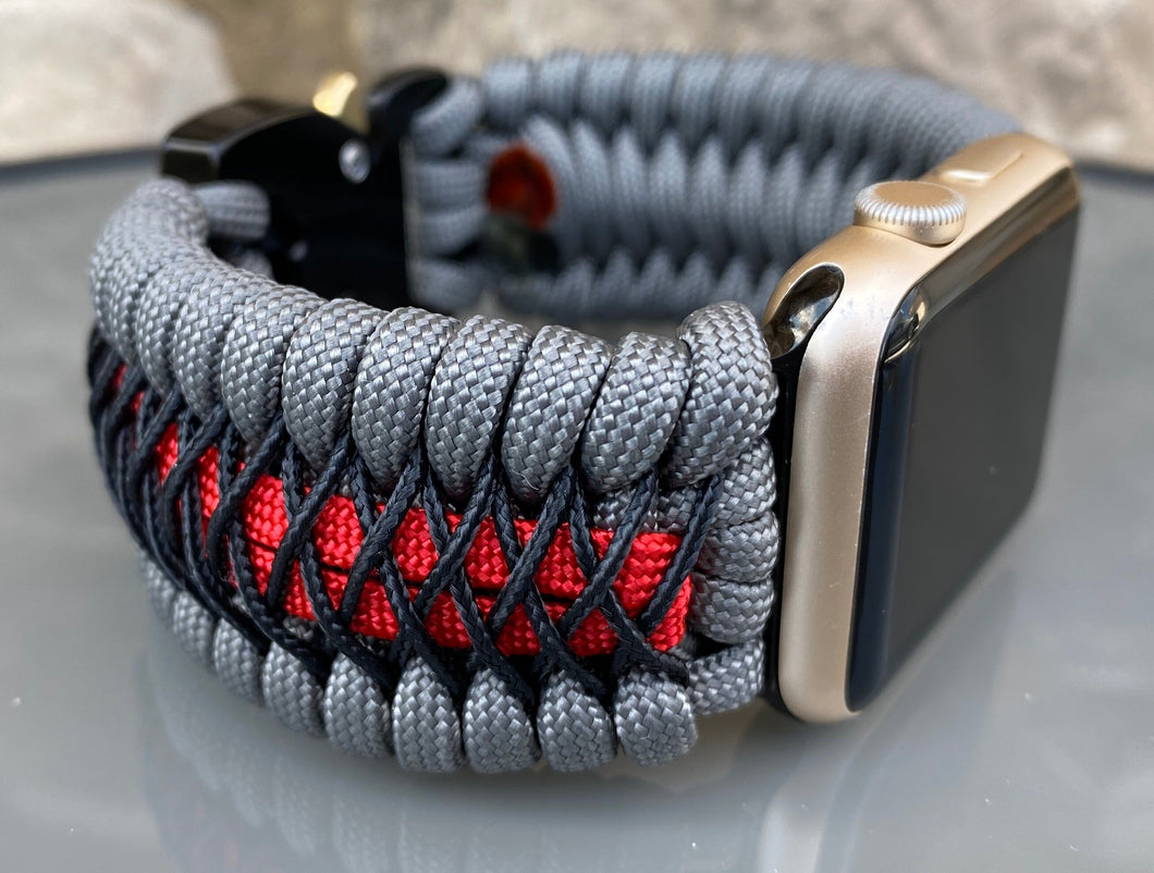 Paracord Watch Band compatible with Apple Watch  Series 1, 2, 3, 4, 5, 6, 7, 8, 9, Ultra, Ultra 2 & SE (watch not included)