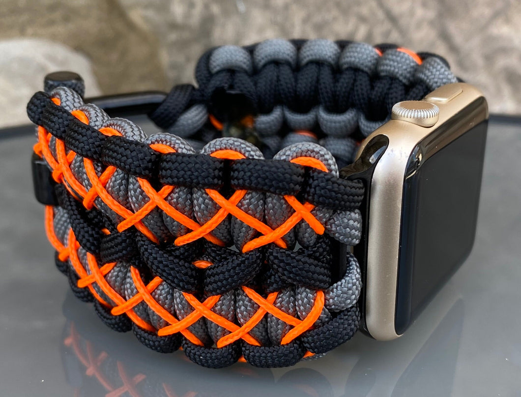 Paracord Watch Band compatible with Apple Watch  Series 1, 2, 3, 4, 5, 6, 7 & SE (watch not included)