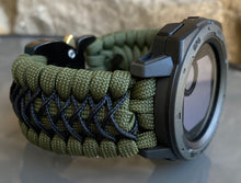 Charger l&#39;image dans la galerie, Paracord Watchband compatible with Garmin Approach, D2, Descent, Enduro, Epix (Gen 2), Fenix, Forerunner 935/955, Instinct, MARQ, Tactix, Quatix (watch not included).
