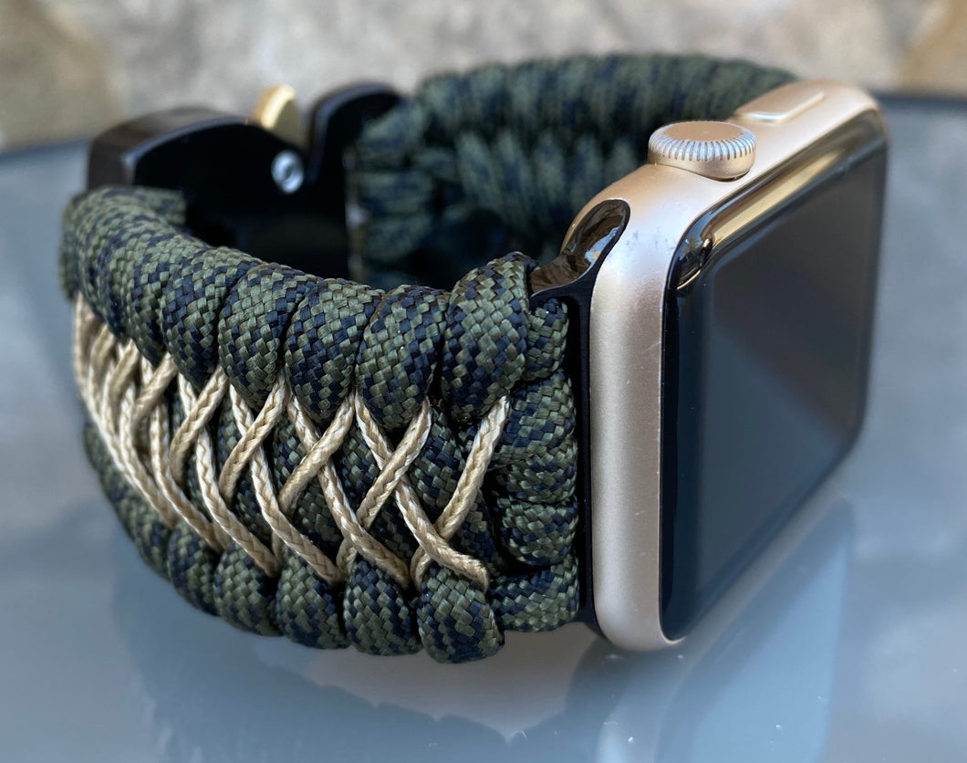 Paracord Watch Band compatible with Apple Watch  Series 1, 2, 3, 4, 5, 6, 7 & SE (watch not included)