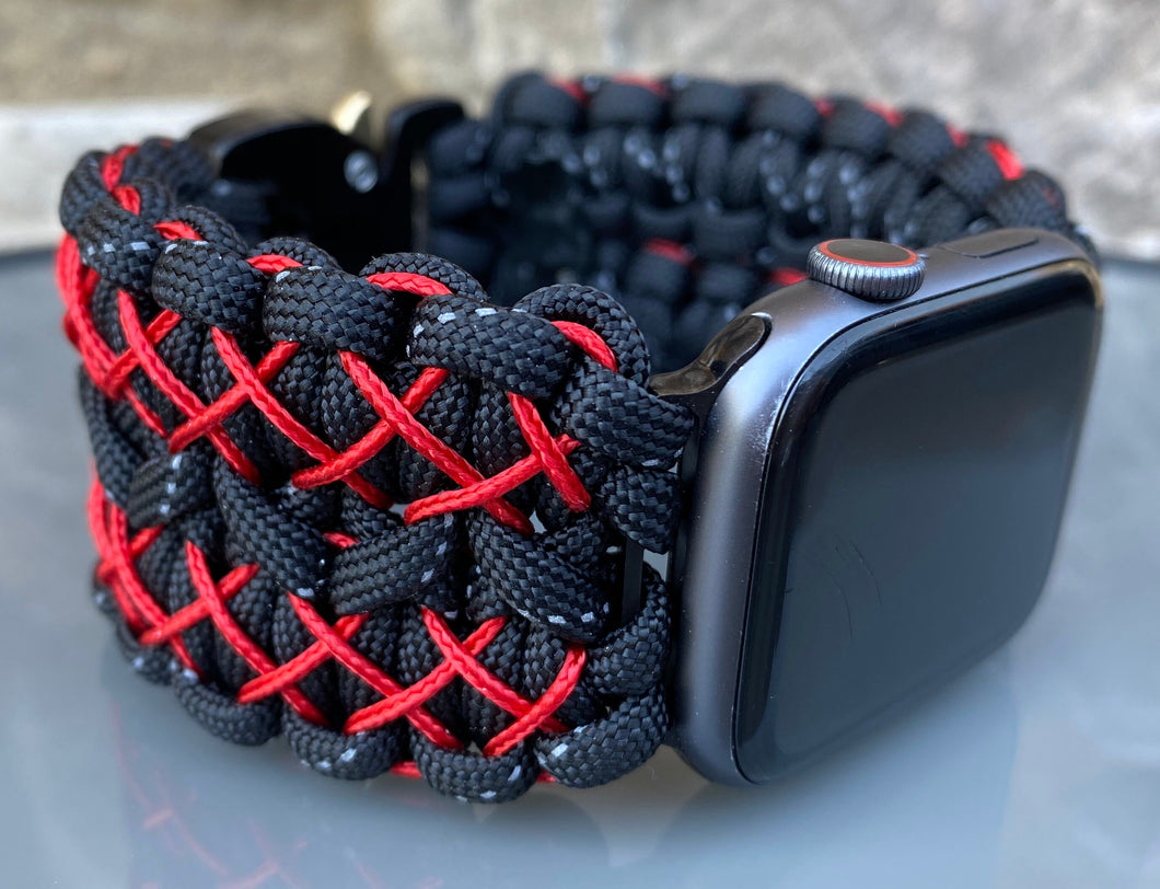 Paracord Watch Band compatible with Apple Watch  Series 1, 2, 3, 4, 5, 6, 7, 8, 9, Ultra, Ultra 2 & SE (watch not included)