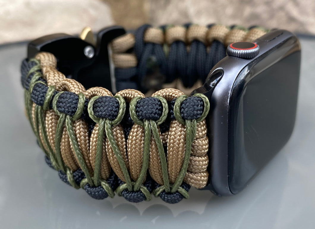 Paracord Watch Band compatible with Apple Watch  Series 1, 2, 3, 4, 5, 6, 7 & SE (watch not included)