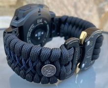 Charger l&#39;image dans la galerie, Paracord Watchband compatible with Garmin Approach, D2, Descent, Enduro, Epix (Gen 2), Fenix, Forerunner 935/955, Instinct, MARQ, Tactix, Quatix (watch not included).
