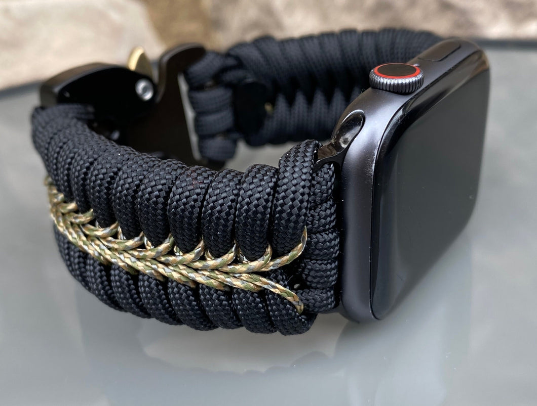 Paracord Watch Band compatible with Apple Watch  Series 1, 2, 3, 4, 5, 6, 7, 8, 9, Ultra, Ultra 2 & SE (watch not included)