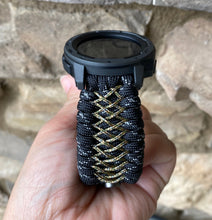 Charger l&#39;image dans la galerie, Paracord Watchband compatible with Garmin Approach, D2, Descent, Enduro, Epix (Gen 2), Fenix, Forerunner 935/955, Instinct, MARQ, Tactix, Quatix (watch not included).
