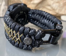 Charger l&#39;image dans la galerie, Paracord Watchband compatible with Garmin Approach, D2, Descent, Enduro, Epix (Gen 2), Fenix, Forerunner 935/955, Instinct, MARQ, Tactix, Quatix (watch not included).
