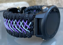 Cargar imagen en el visor de la galería, Garmin Forerunner 230, 235, 245, 630, 645, 735XT, Paracord watch band, 550 paracord watch band, Garmin watch strap
