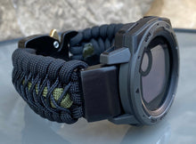 Charger l&#39;image dans la galerie, Paracord Watchband compatible with Garmin Approach, D2, Descent, Enduro, Epix (Gen 2), Fenix, Forerunner 935/955, Instinct, MARQ, Tactix, Quatix (watch not included).
