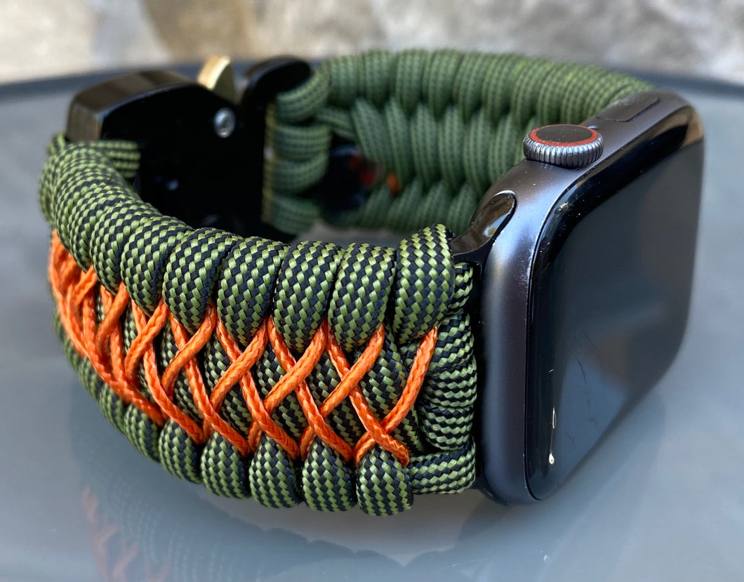 Paracord Watch Band compatible with Apple Watch  Series 1, 2, 3, 4, 5, 6 & SE (watch not included)