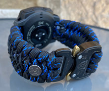 Charger l&#39;image dans la galerie, Paracord Watchband compatible with Garmin Approach, D2, Descent, Enduro, Epix (Gen 2), Fenix, Forerunner 935/955, Instinct, MARQ, Tactix, Quatix (watch not included).
