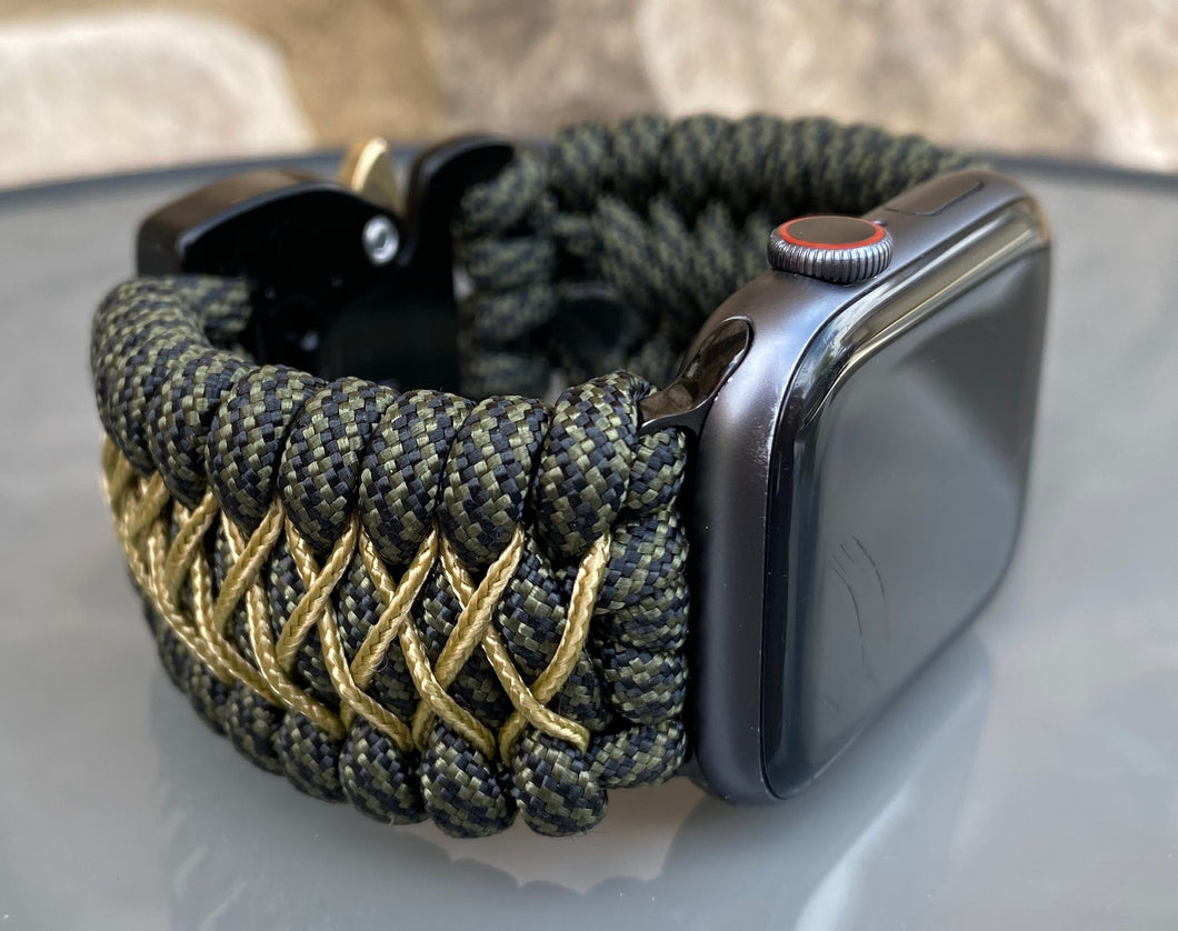 Paracord Watch Band compatible with Apple Watch  Series 1, 2, 3, 4, 5, 6, 7 & SE (watch not included)