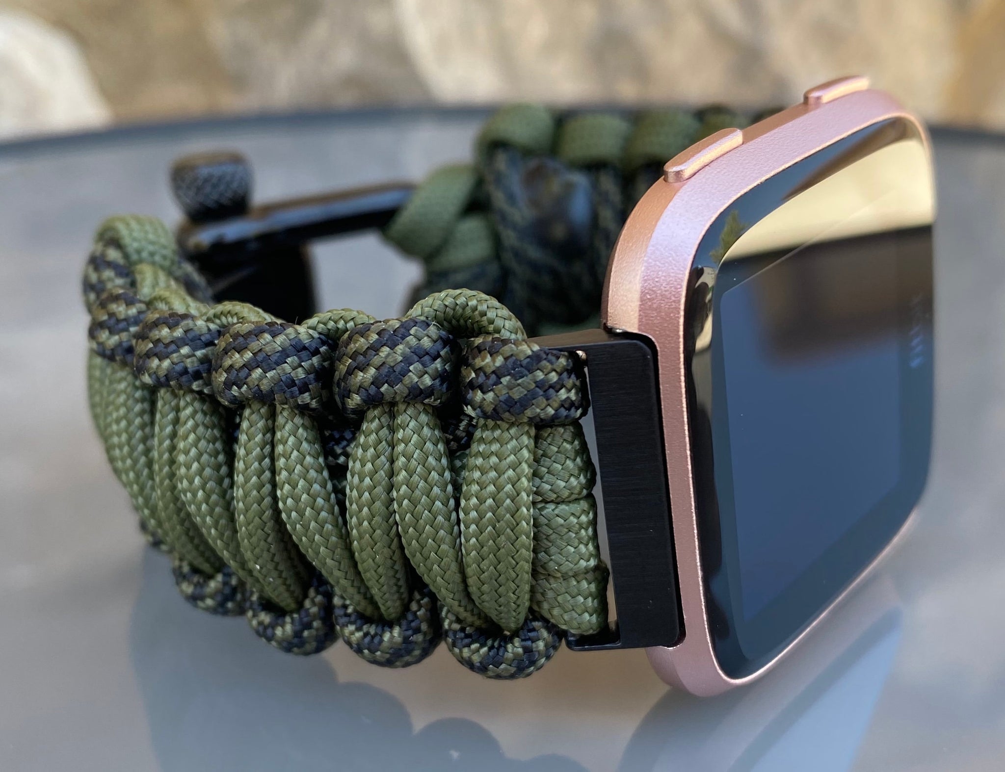 Paracord Watch Band for Fitbit Versa 1, Versa 2, Versa Lite, Versa 3,Versa 4, Fitbit Sense and hot Fitbit Sense 2 (watch not included)