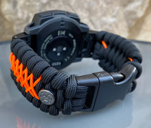 Charger l&#39;image dans la galerie, Paracord Watchband compatible with Garmin Approach, D2, Descent, Enduro, Epix (Gen 2), Fenix, Forerunner 935/955, Instinct, MARQ, Tactix, Quatix (watch not included).
